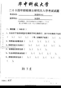 2004年華中科技大學(xué)生態(tài)學(xué)(二)考研試題