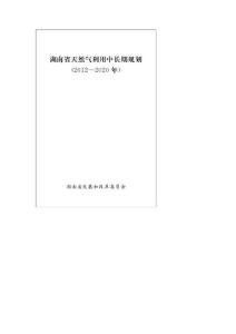 湖南省天然氣利用中長期規(guī)劃.doc