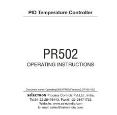 SELEC PR502 Operating Instruction (OP105-V02)