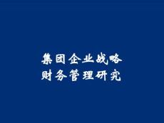 集团企业战略财务管理研究