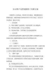 公司資產無償劃轉職工安置方案安置方案