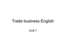 Trade business English