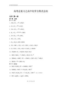 高中化學(xué)方程式大全(絕對全)883 KB