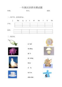 一年级汉语拼音测试题