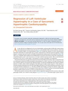 regression of left ventricular hypertrophy in a case of sarcomeric hypertrophic cardiomyopathy an unexpected outcome-論文