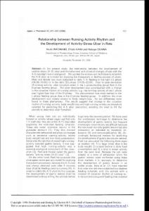 relationship between running activity rhythm and the development of activity-stress ulcer in rats-論文