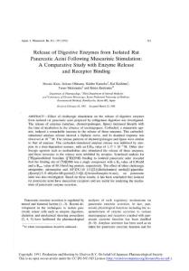 release of digestive enzymes from isolated rat pancreatic acini following muscarinic stimulation a comparative study with enzyme release and receptor binding-论文