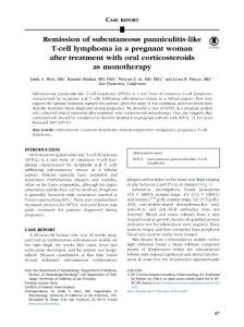 remission of subcutaneous panniculitis-like t-cell lymphoma in a pregnant woman after treatment with oral corticosteroids as monotherapy-論文