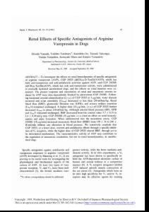 renal effects of specific antagonists of arginine vasopressin in dogs-論文