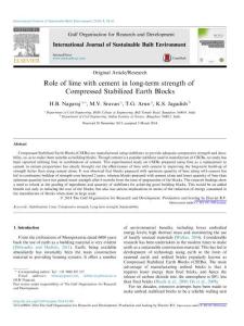 role of lime with cement in long-term strength of compressed stabilized earth blocks-論文