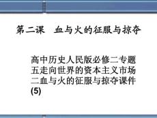 高中歷史人民版必修二專題五走向世界的資本主義市場二血與火的征服與掠奪課件(5)