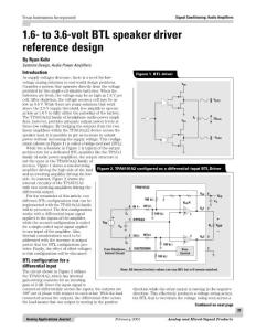 1.6 to 3.6 volt BTL 揚聲器驅動參考設計