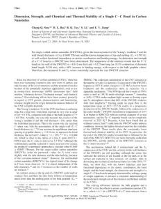 Dimension, Strength, and Chemical and Thermal Stability of a Single C-C Bond in Carbon Nanotubes