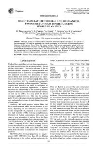 High temperature thermal and mechanical properties of high tensile carbon single filaments