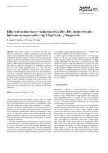 Effects of excimer-laser irradiation of LaAlO3(100) single crystals