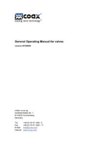 馬勒同軸閥--通用操作手冊