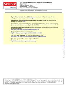 在線社交網(wǎng)絡(luò)體驗(yàn)中行為的擴(kuò)散研究 The Spread of Behavior in an Online Social Network Experiment