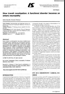 Slow transit constipation： A functional disorder becomes an enteric neuropathy