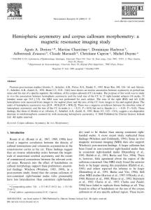 Hemispheric asymmetry and corpus callosum morphometry a magnetic resonance imaging study
