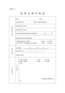 医师考核表_资格/认证考试-医师/药师资格考试