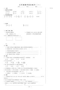 【精品】六年级数学毕业复习综合练习