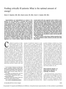 Feeding critically ill patients What is the optimal amount of