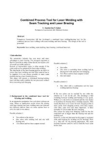 Combined Process Tool for Laser Welding with Seam Tracking and Laser Brazing