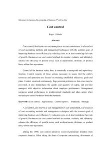 Cost control 成本控制  外文翻译