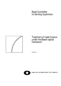 Treatment of trade finance under the Basel capital framework