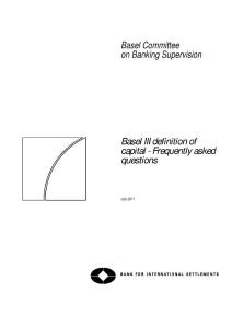 Basel III definition of capital - Frequently asked questions
