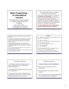 Water Footprinting –an international concern 615 Mon 240 Water Footprinting [Compatibility Mode]