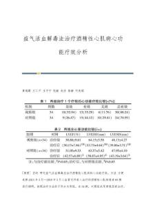 益气活血解毒法治疗酒精性心肌病心功能疗效分析