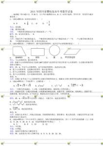 2011年中考數學試題合集(四川)