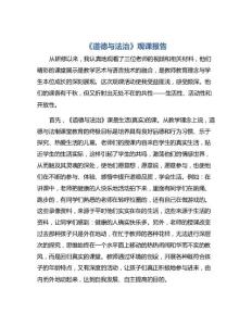 道德与法治-------------《道德与法治》观课报告