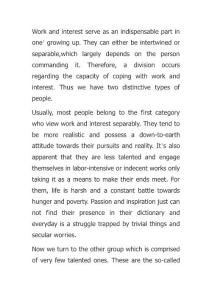 on Work and Interest