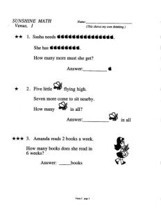 Sunshine Math 1