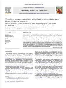 Effect of heat treatment on inhibition of Monilinia fructicola and induction