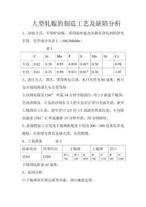大型軋輥的制造工藝及缺陷分析