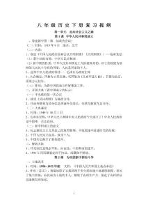 八年级历史下册复习提纲