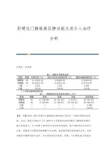 肝硬化门静脉高压脾功能亢进介入治疗分析