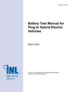 BATTERY TEST MANUAL FOR PLUG IN HYBRID ELECTRIC VEHICLES