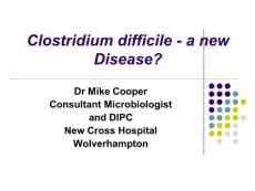 梭状芽孢杆菌（英文PPT）Clostridium difficile - a new Disease