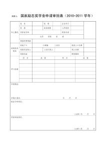 附件3國家勵志獎學金申請審批表
