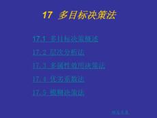 17多目標(biāo)決策法