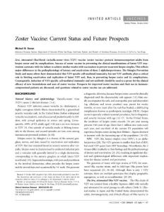 Zoster Vaccine Current Status and Future Prospects