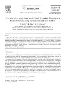 Free vibration analysis of axially loaded cracked Timoshenko beam structures using the dynamic stiffness method