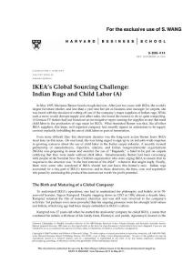 11.8-6-IKEA´s Global Sourcing Challenge; Indian Rugs and Child Labor (A)