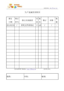 生產設施管理程序