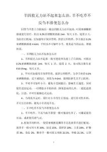 羊四肢无力站不起来怎么治，羊不吃草不反刍不排便怎么办