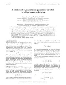 Selection of regularization parameter in total variation image restoration